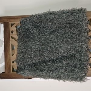 Woman's fluffy green mini skirt